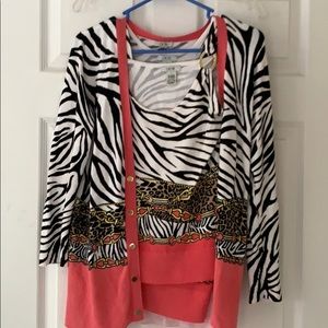 Cache cardigan and tank top set
